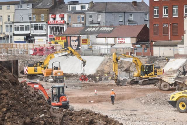 Digging out the foundations for the car park at the £300m Blackpool Central development site