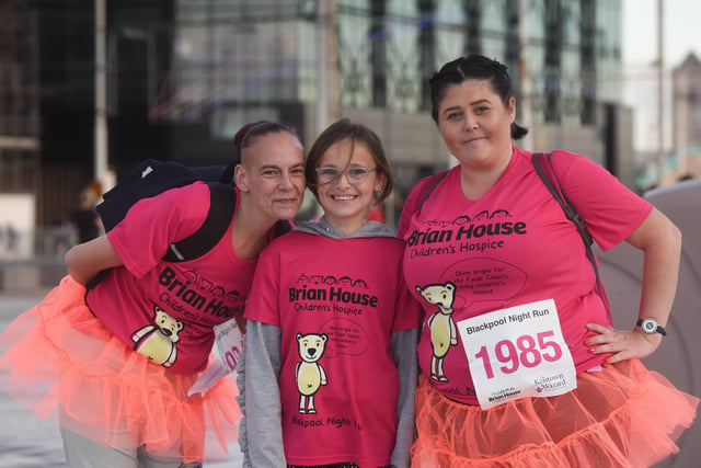 Janet Illingworth, Tiarna Wright and Gemma Chetwynd were in the pink at the opportunity to help boost Brian House funds.
