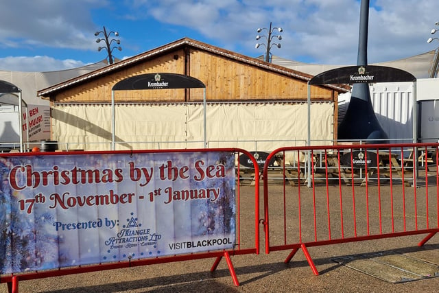 Christmas By The Sea is in the process of being set up in Blackpool. Photo by Lucinda Herbert