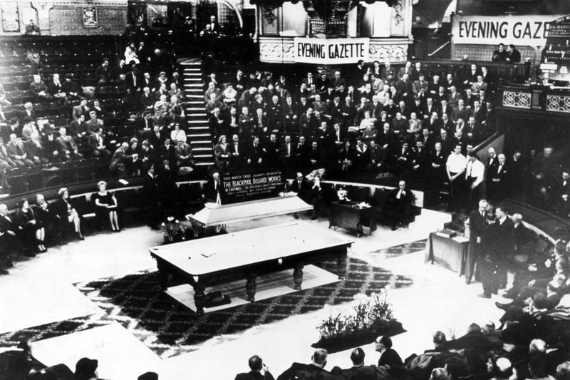 Blackpool Tower Circus hosting the 1953 world championship snooker final
