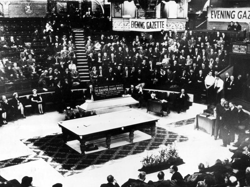 Blackpool Tower Circus hosting the 1953 world championship snooker final