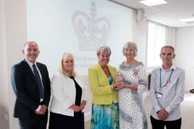 Members of Healthier Fleetwood with The Vice Lord-Lieutenant of Lancashire, Mrs Christine Kirk DL, second right.