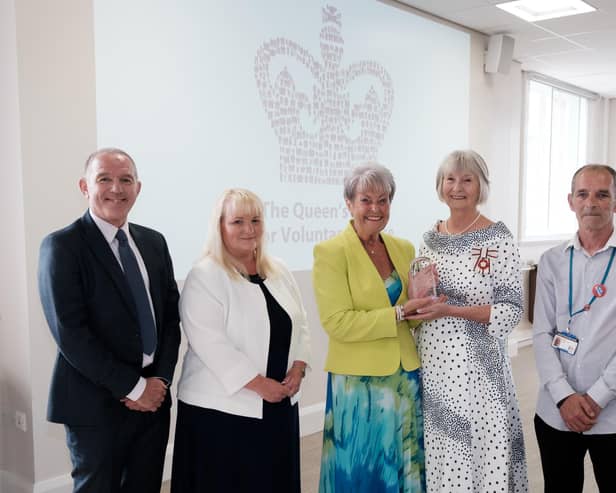 Members of Healthier Fleetwood with The Vice Lord-Lieutenant of Lancashire, Mrs Christine Kirk DL, second right.