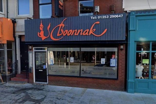 Boonnak restaurant  on Topping Street, Blackpool, has won good reviews from diners