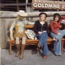 Elsie Peters and Doris Cook pictured outside the Gold Mine at Blackpool Pleasure Beach in 1977.
