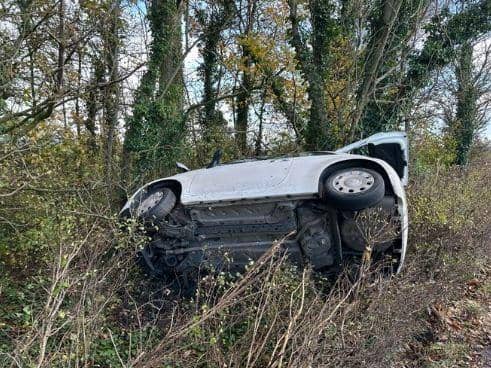 This car was carrying six people when it flipped.
Police said: "Amazingly the driver and five other passengers in this four seater car were not seriously injured in this incident in Wyre today (November 7).
"The driver having only had their licence two days. Driver reported for offences."