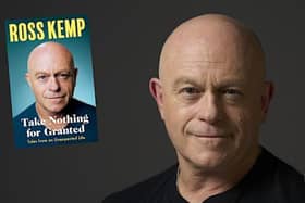 Ross Kemp and inset, the cover of his new book.
