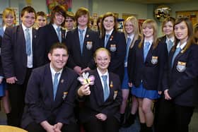 Senior prefects at Collegiate High School launched an anti-self harm project in association with the Butterfly Project. Head boy and girl Lewis Hall and Lucy Tickle with fellow prefects and a butterfly