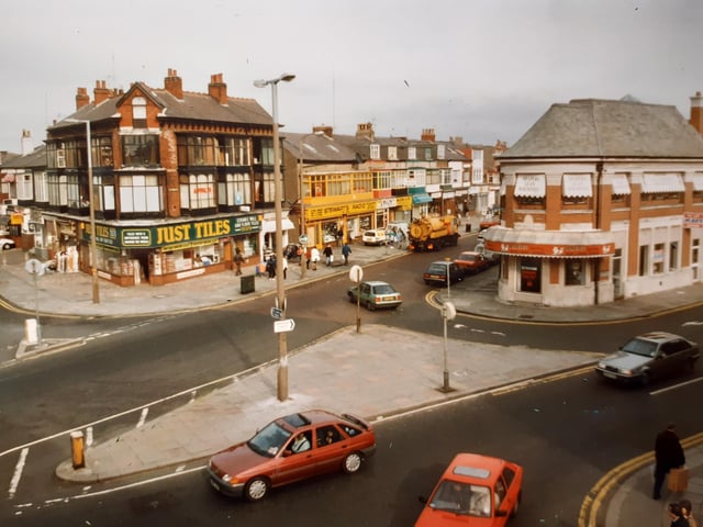 The junction of Caunce Street and Church Street as it was in October 1992. Just Tiles and Stewart's Radio are in the picture