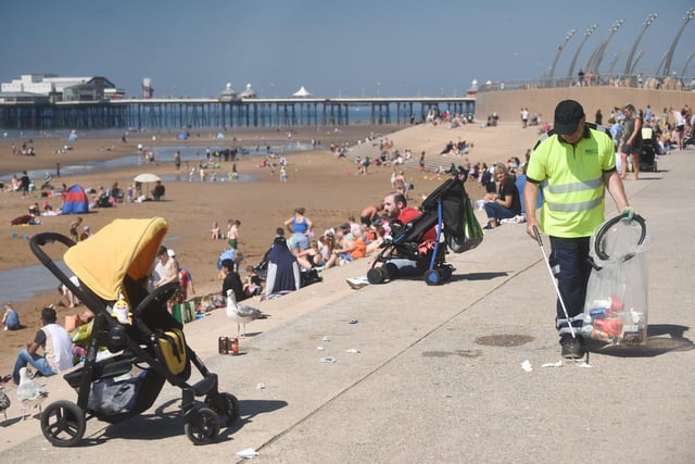 Holidaymakers enjoy the hot weather in Blackpool