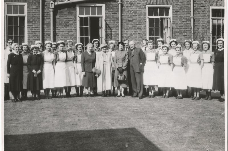 Staff at Blackpool Victoria Hospital, 1953