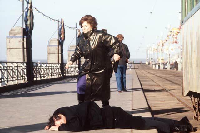 Coronation Street: 1989 Ep 3002
Alan Bradley (Mark Eden) gets run over by a tram in Blackpool after chasing Rita Fairclough (Barbara Knox).