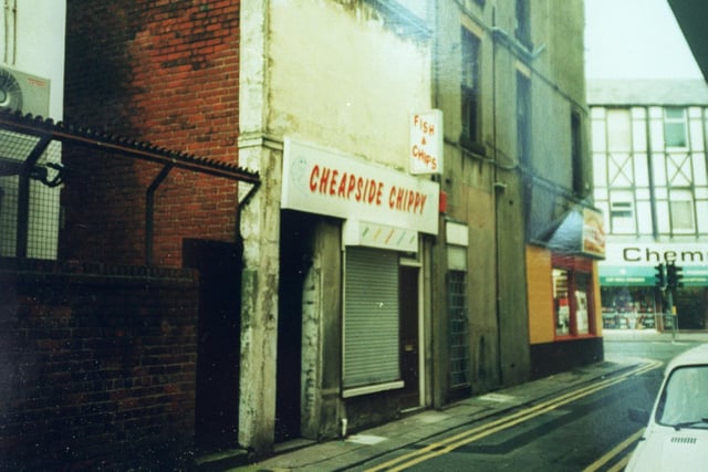 This was Cheapside Chippy in the early 1990s. By 1997 it had been restored