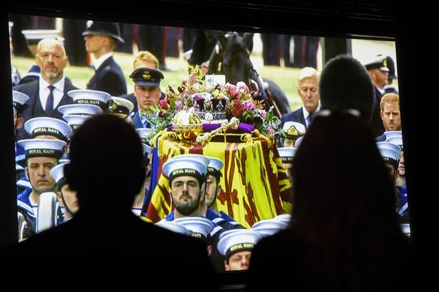 The funeral was shown on the big screen at Lowther Pavilion.