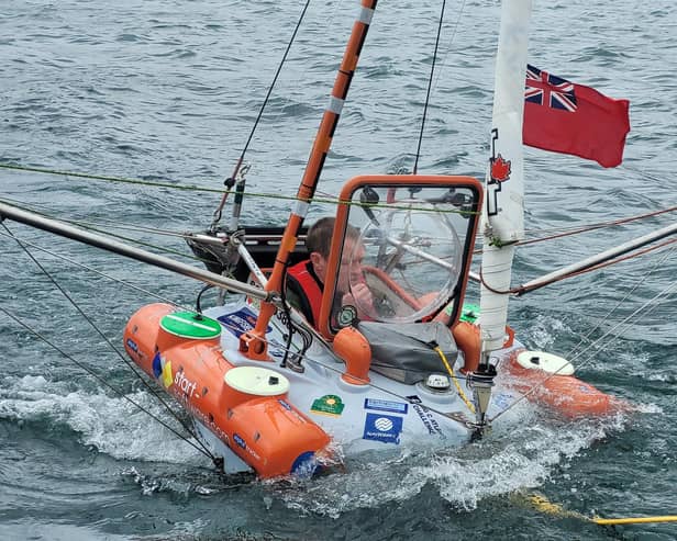 Andrew Bedwell spent three years building the 3.5-metre vessel in his garage in Scarisbrick (Credit: Keith Galway/ SWNS)