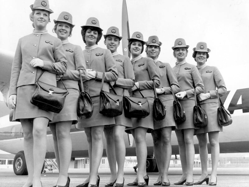 BIA Air hostesses at Blackpool Airport in 1971