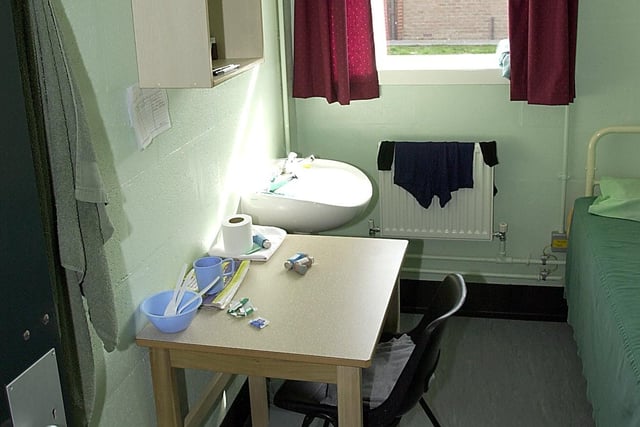 One of the rooms in the new accommodation block at Kirkham Prison in 2003