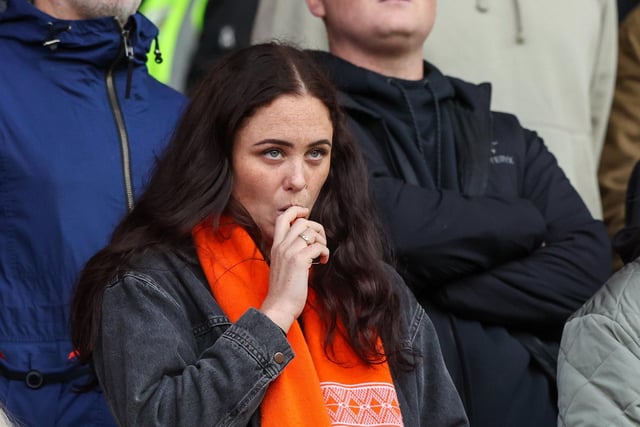 Blackpool fans at Oakwell for the Seasiders' game against Barnsley.