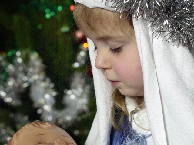 Grange Park Nursery Nativity. Three-year-old Christina Jackson