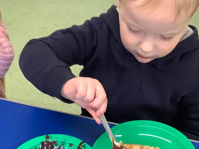The children got to choose their own toppings