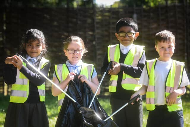 Kindness Matters at Westminster Primary School. L-R Anjalina Shijo, 8, Millie Stanley, 7, Rhyan Sajan, 8 and Kai Lucas, 8.