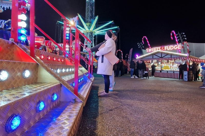 Festive stalls and fairground rides