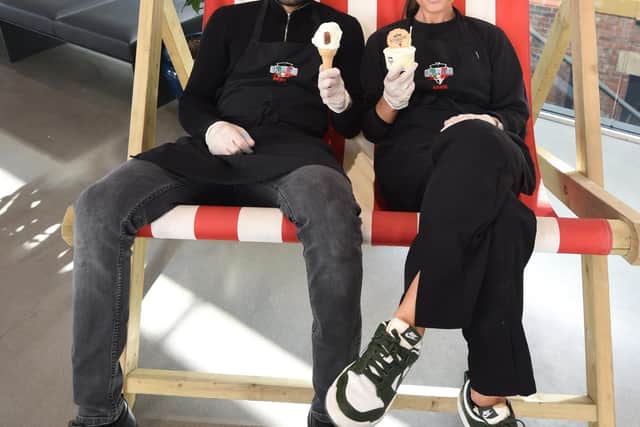 Luca and Maddalena Vettese from Notarianni's ice cream at the Blackpool season launch