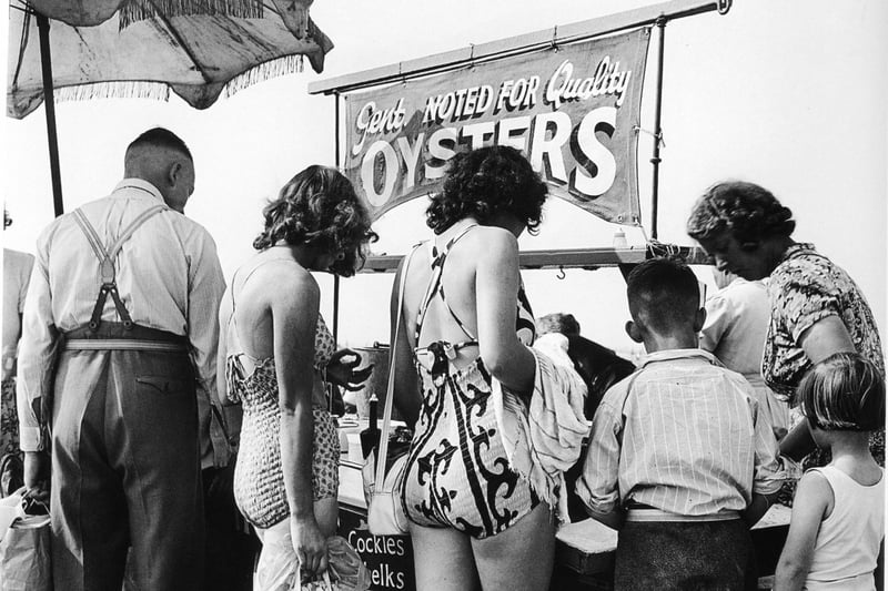 Oyster Stand on Blackpool promenade in 1949. Photo: John Gay/Historic England/Mary Evans