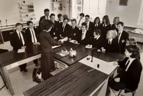 A science lesson 1990s style. This was when Montgomery opened newly refurbished science labs