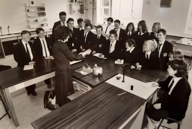 A science lesson 1990s style. This was when Montgomery opened newly refurbished science labs