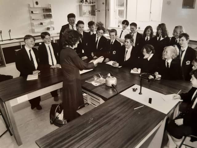 A science lesson 1990s style. This was when Montgomery opened newly refurbished science labs