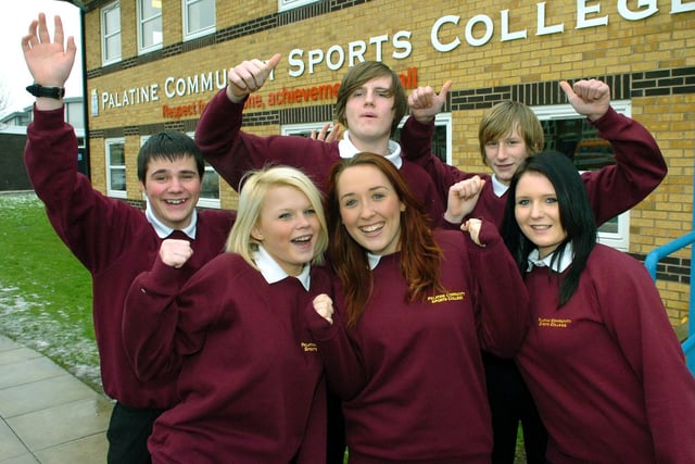 At Palatine High School, Blackpool, are back from left, Wayne Hall, Chris Hylands and Ben Hornby. Front, from left, Hayley Knott, Lauren McDonald and Michelle Carr