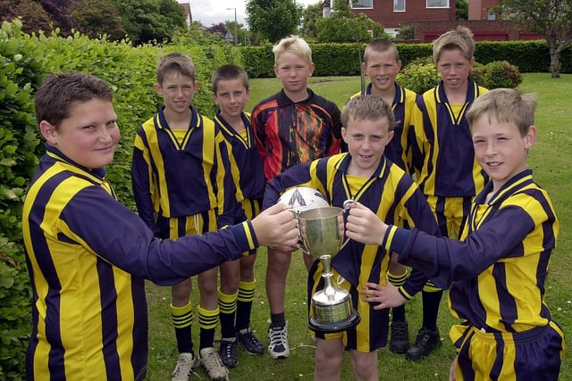 Heyhouses year 6 football team were winners of the inter schools rotary cup in 2001. Front - Andrew Mancey, Daniel Beck, Aron Kitchin. Back row - Daniel Ferguson, James Whittle, Steven Ettrick, Nick Webb, Matthew Vincent