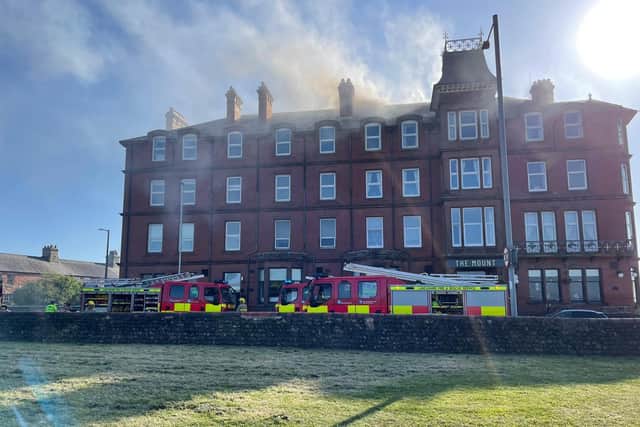 The fire broke out inside a flat located on the top floor of the Mount hotel
