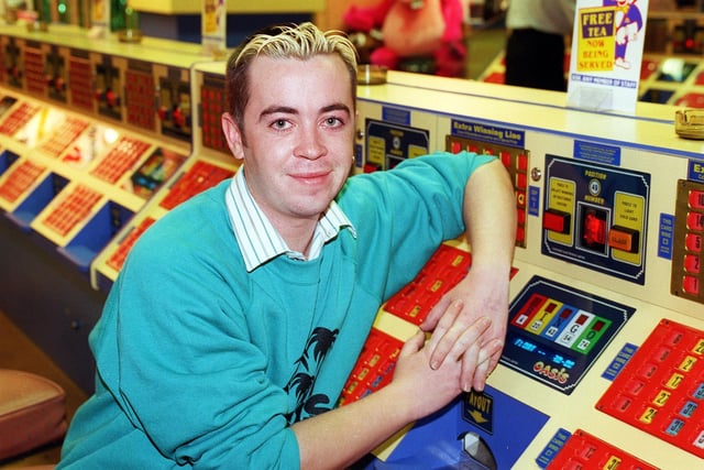 Bingo caller from the Oasis arcade, Blackpool promenade Christopher Cockroft in 1998