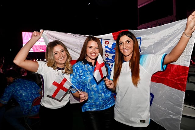 England fans enjoy the atmosphere as England cruise past Senegal into the quarter finals of the World Cup in Qatar.