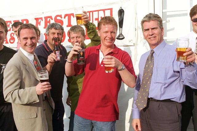Only here for the beer: Revellers at the opening of the Saddle Beer Festival in 1999