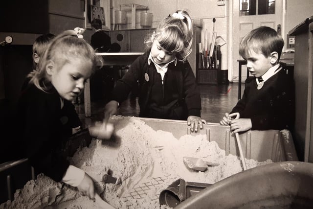 Playing in the sand at Claremont Primary School in 1990