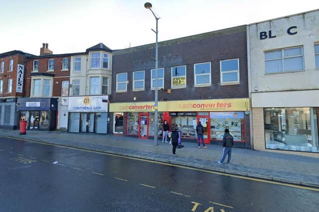 Two masked men carrying weapons entered the Cash Converters in Blackpool before threatening staff (Credit: Google)