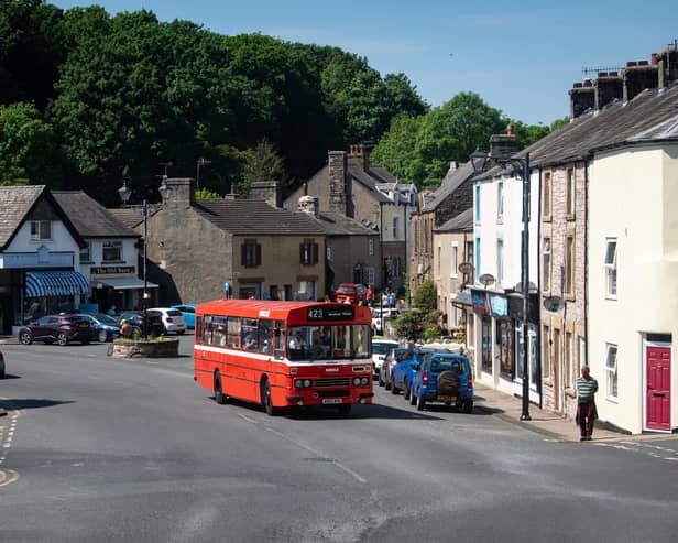 A vintage bus in Heysham Village.