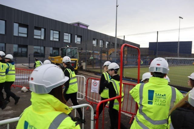 Engineering students from Years 9 and 10 were given a look inside the new structure which replace the main building currently in use at Lytham St Annes High School.