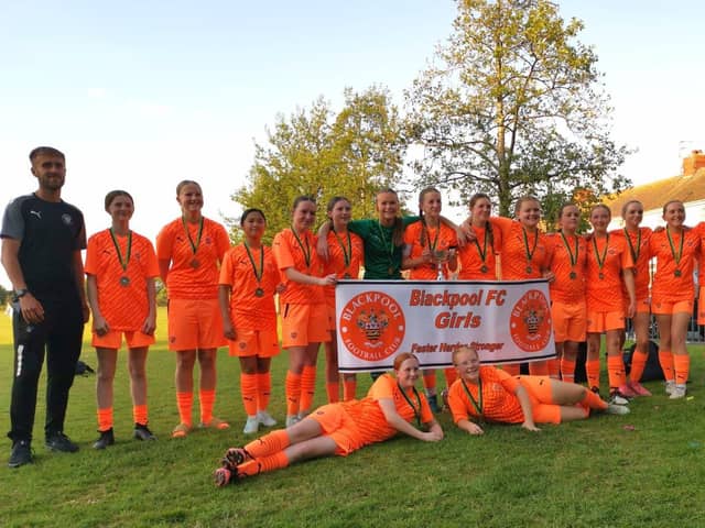 Blackpool FC Girls' U14s have won the treble this season Photo: Blackpool FC Community Trust