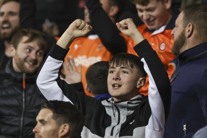 Blackpool fans at Bloomfield Road for the defeat to Derby County.