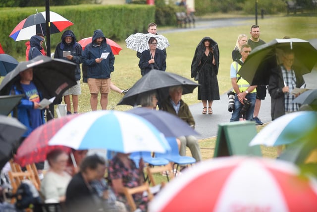 The rain didn't deter people paying tribute