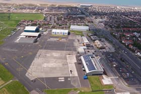 Aeriel view Blackpool Airport.