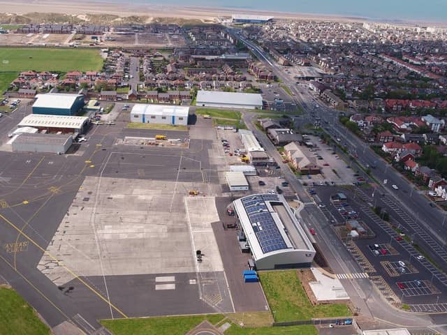 Aeriel view Blackpool Airport.