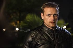 Outlander star Sam Heughan played hunky motorcycle cop Danny in the new Channel 4 drama The Couple Next Door (Picture courtesy Channel 4)