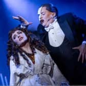 Richard Sanderson as the Phantom and  Janette Martins as Christine in the Thornton Cleveleys Operatic Society production of Phantom of the Opera