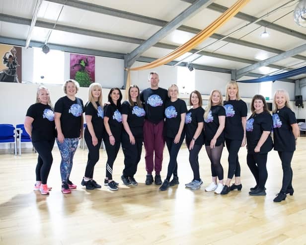 The 12 'Dance Floor Heroes' finalists, pictured at their group training day at The Crown Ballroom, Fleetwood.