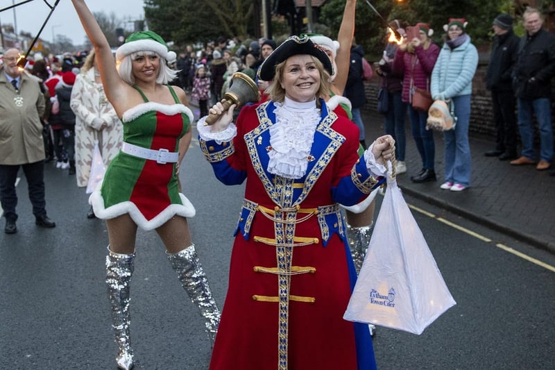 Lytham town crier Kila Redfearn in the Light Up Lytham parade. Picture: Roger Moore Photography.